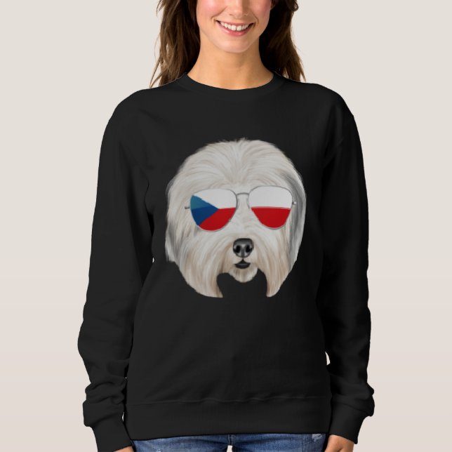 Sudadera Czech Flag Old English Sheepdog Dog Czech Republic (Anverso)