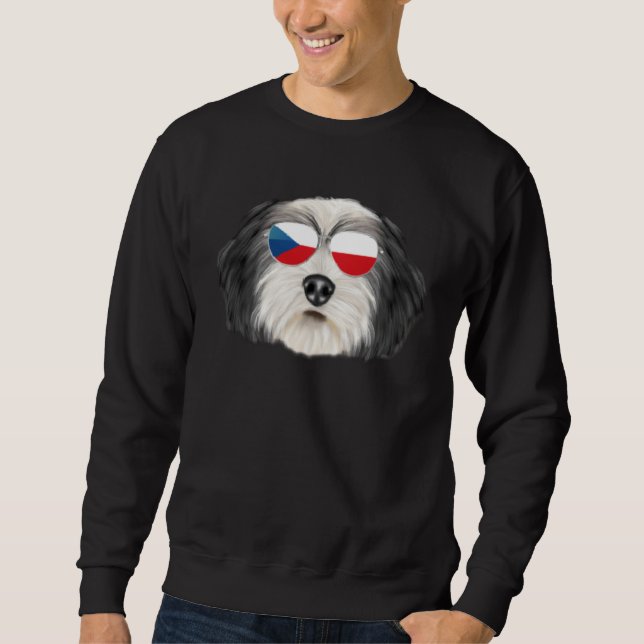 Sudadera Czech Flag Polish Lowland Sheepdog Dog Czech Repub (Anverso)