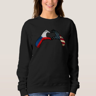 Sudadera Czech Republic American USA Flag   USA Czechia Hea