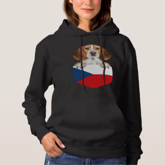 Sudadera Czech Republic Flag Beagle Dog In Pocket