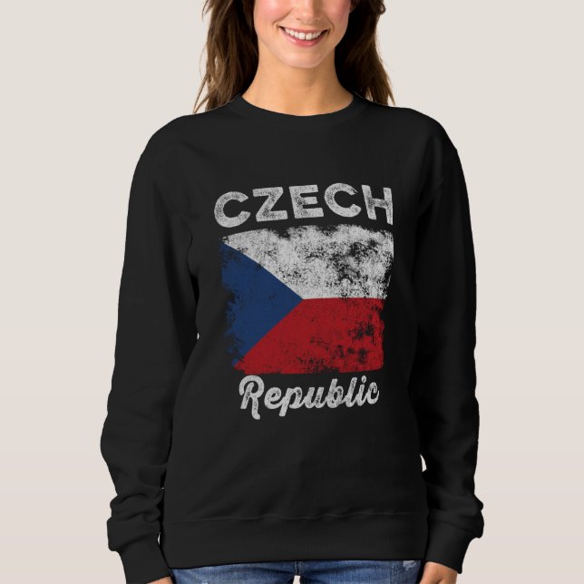 Sudadera Czech Republic Flag Distressed Men Women Kids Czec (Anverso)