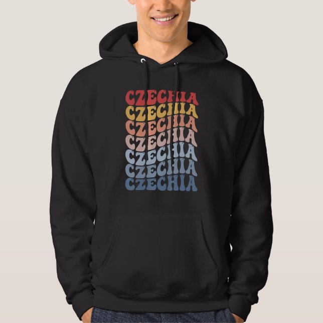 Sudadera Czechia Groovy Retro Czech (Anverso)