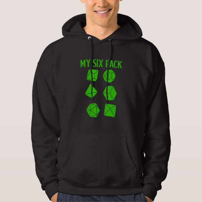 Sudadera D20 Dice Rpg Dragons Gamer Cheque Mi Six Pack D (Anverso)