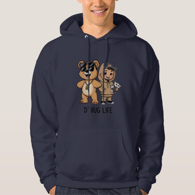 Sudadera D’ Hug Life Funny Teddy Bear Gangster Hoodie (Anverso)