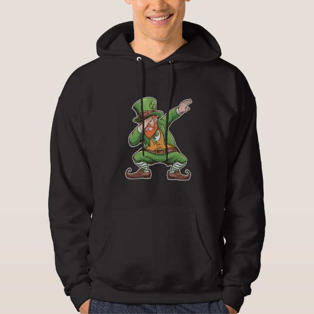 Sudadera Dab Dabbing Leprechaun en verde (Anverso)