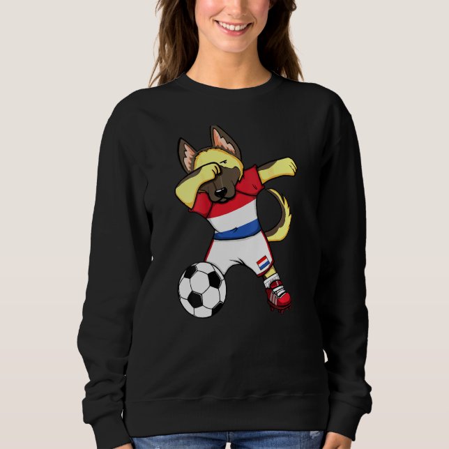 Sudadera Dab German Shepherd Países Bajos Soccer Fans Jerse (Anverso)