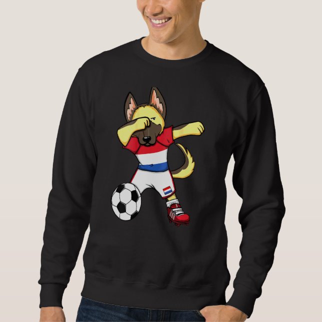 Sudadera Dab German Shepherd Países Bajos Soccer Fans Jerse (Anverso)