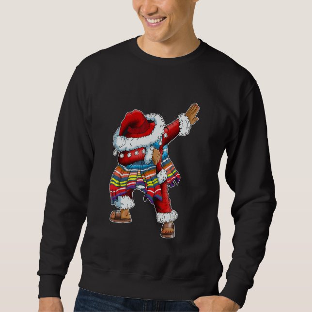 Sudadera Dab Santa Claus With Mexican Poncho Is Dabbing (Anverso)