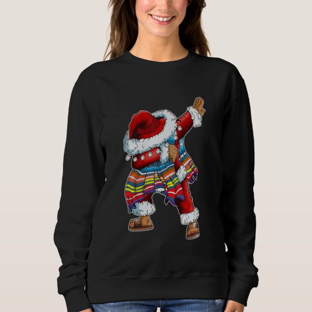 Sudadera Dab Santa Claus With Mexican Poncho Is Dabbing (Anverso)