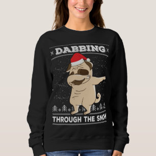 Sudadera Dabbing a través de la nieve Pug Navidades feos su