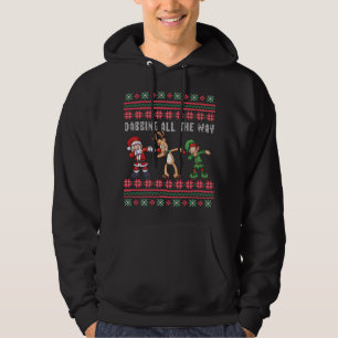 Sudadera Dabbing All Way Santa Reindeer Elf Ugly Xmas