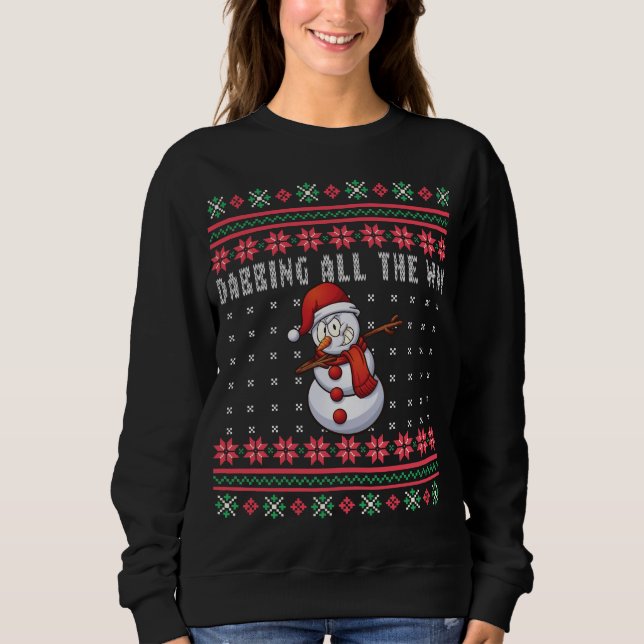 Sudadera Dabbing All way Snowman feos Navidades (Anverso)