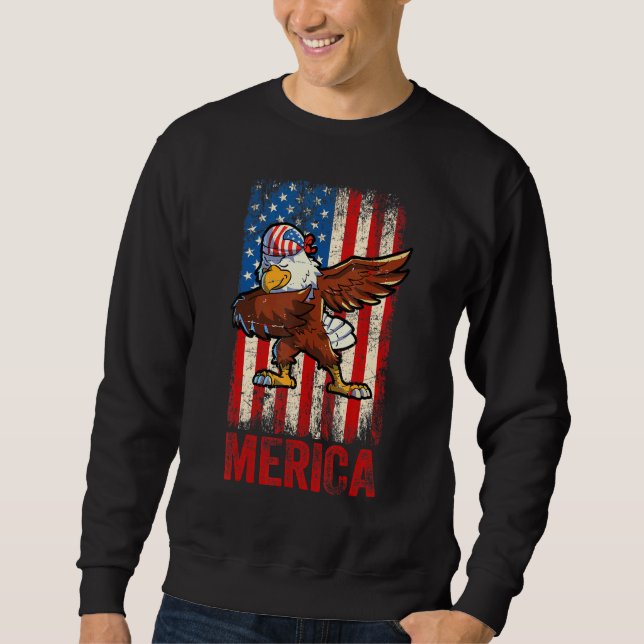 Sudadera Dabbing American Eagle 4 De Julio Niños Americanos (Anverso)