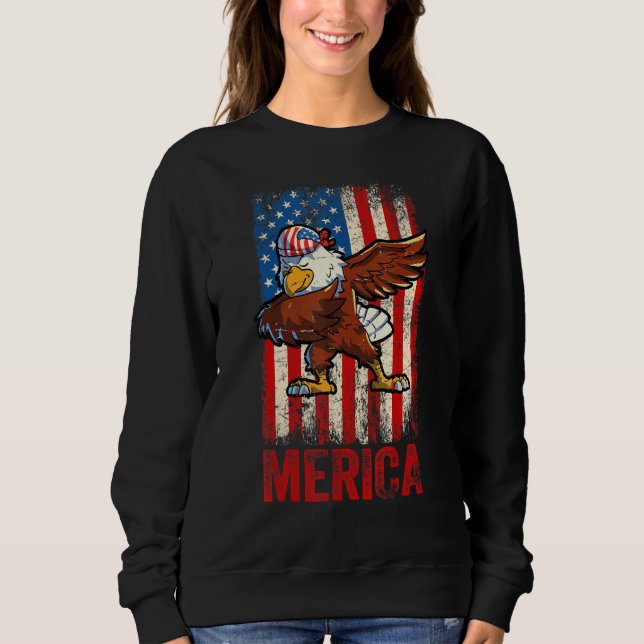 Sudadera Dabbing American Eagle 4 De Julio Niños Americanos (Anverso)