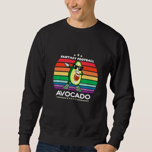Sudadera Dabbing Avocado Rainbow Sunset Fantasy Football Lo (Anverso)