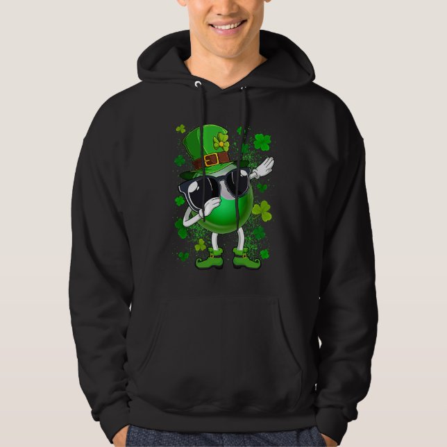 Sudadera Dabbing Billiard Ball Leprechaun St Patrick's Day  (Anverso)
