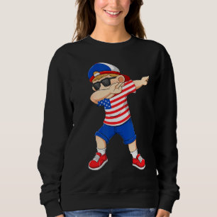 Sudadera Dabbing Boy American America Flag Kids Dab Dance