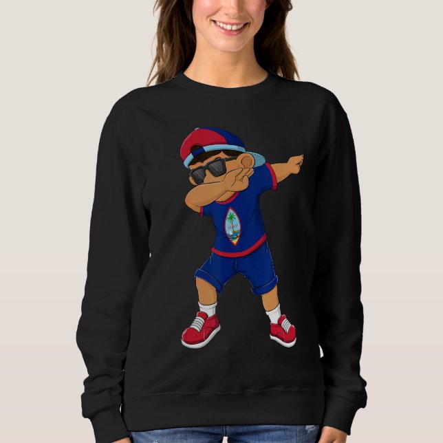 Sudadera Dabbing Boy Guam Flag Kids Dab Dance (Anverso)