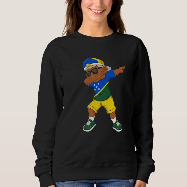 Sudadera Dabbing Boy Solomon Islands Flag Kids Dab Dance (Anverso)