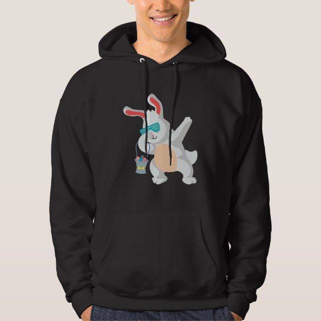 Sudadera Dabbing Bunny 80 s Retro Sunglasses Rabbit Easter  (Anverso)