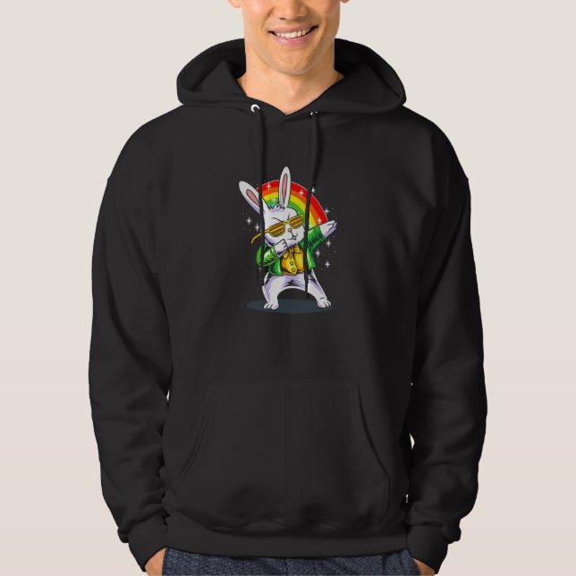 Sudadera Dabbing Bunny Funny Feliz Día de San Patricio (Anverso)
