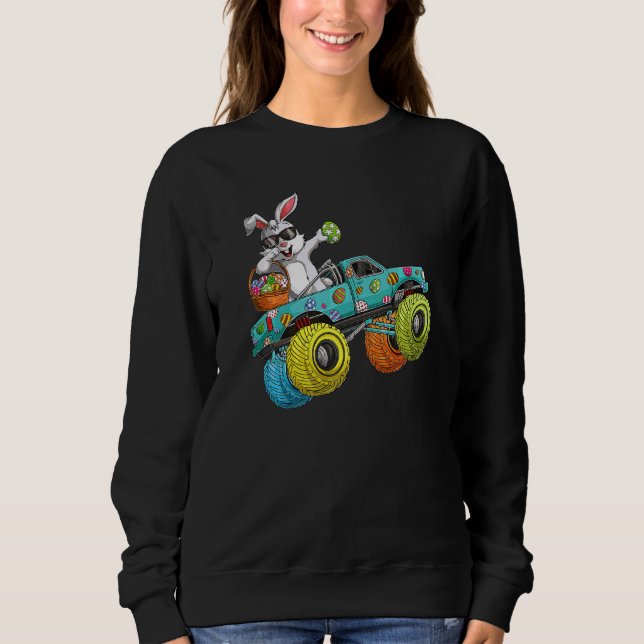 Sudadera Dabbing Bunny Happy Easter Monster Camión Niños (Anverso)