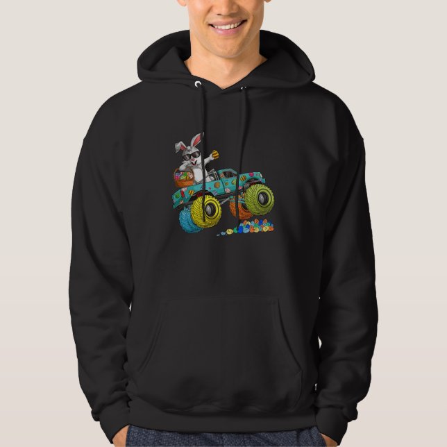 Sudadera Dabbing Bunny Happy Easter Monster Truck  Kids Boy (Anverso)