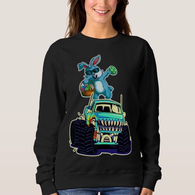 Sudadera Dabbing Bunny Happy Easter Monster Truck  Kids Boy (Anverso)