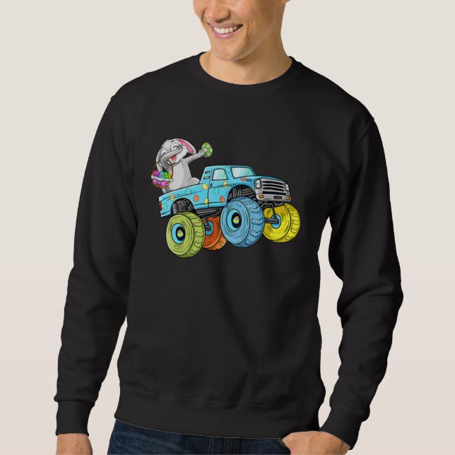 Sudadera Dabbing Bunny Happy Easter Monster Truck  Kids Boy (Anverso)