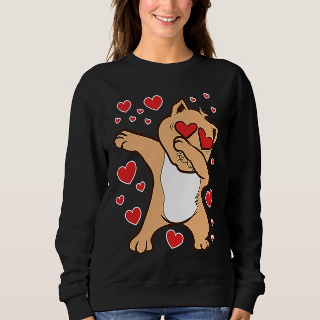 Sudadera Dabbing Cat Feline Valentine's Day Love Relationsh (Anverso)