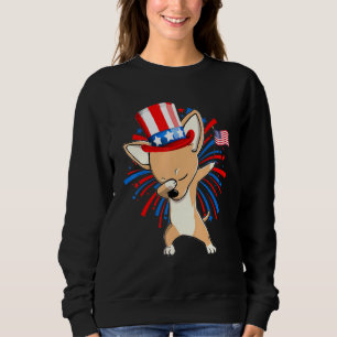 Sudadera Dabbing Chihuahua 4 De Julio Chicas