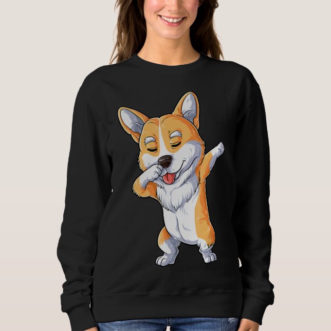 Sudadera Dabbing Corgi Dog Dab Dance (Anverso)
