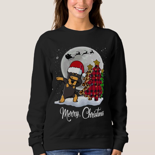 Sudadera Dabbing Doberman Dab Dog Tree Funny Xmas (Anverso)
