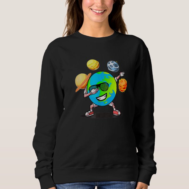 Sudadera Dabbing Earth Day Recycling Conversing Space Sci (Anverso)