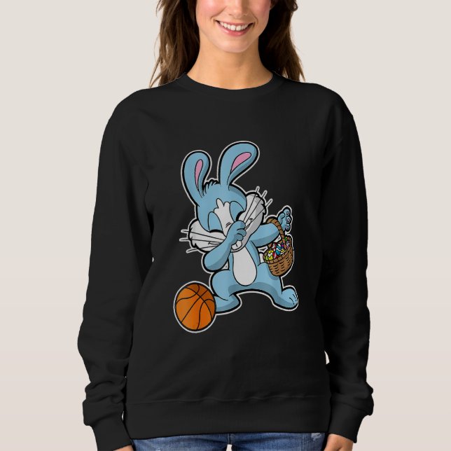 Sudadera Dabbing Easter Bunny Basketball Stuffer Boy (Anverso)