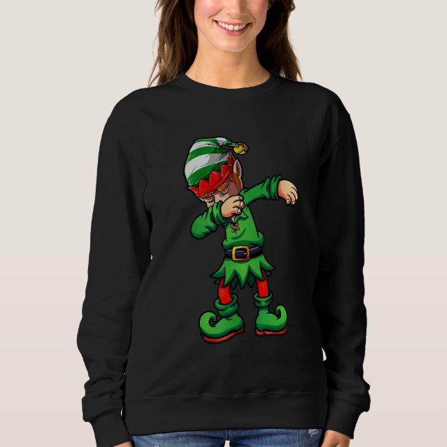 Sudadera Dabbing Elf Costume Christmas Squad Men Boy Kids T (Anverso)