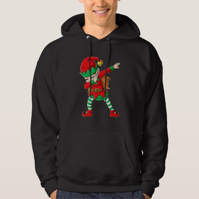 Sudadera Dabbing Elf Girl Family X mas Dab (Anverso)