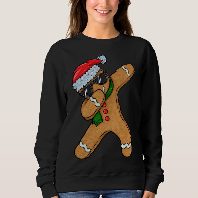 Sudadera Dabbing Gingerbread Man Cookie Santa Navidades Gin (Anverso)