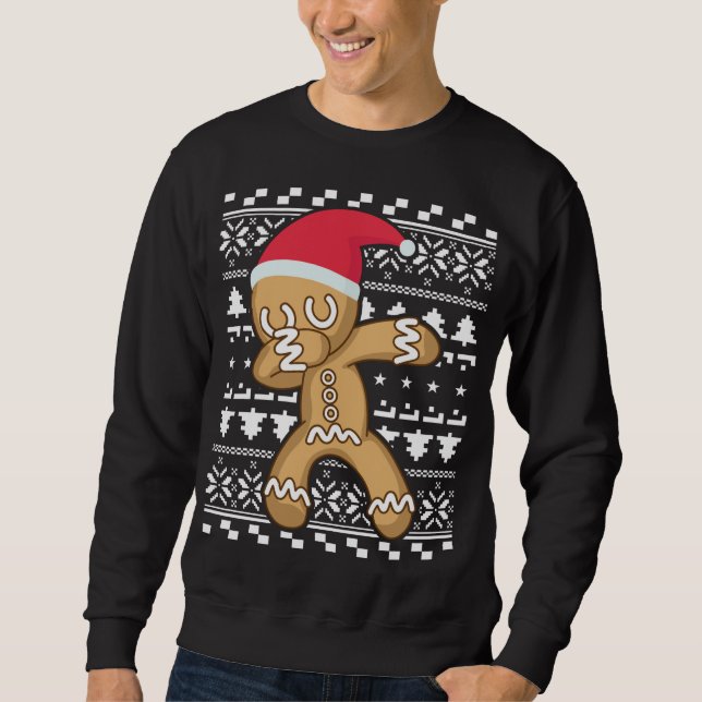 Sudadera Dabbing Gingerbread Man Navidades feos Sweet (Anverso)