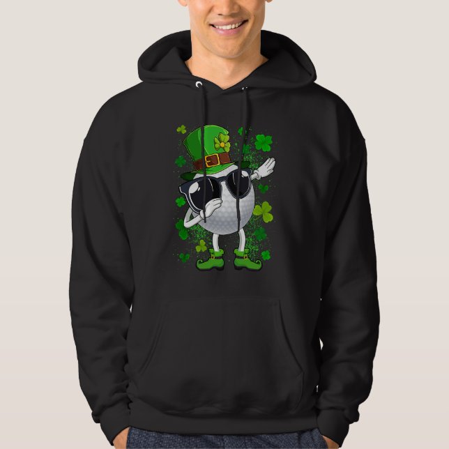 Sudadera Dabbing Golf Ball Leprechaun Saint Patrick's Day M (Anverso)