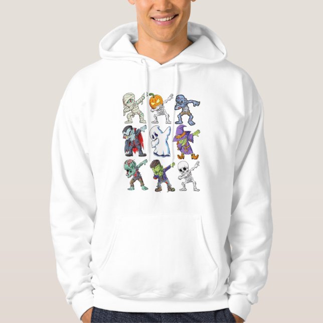 Sudadera Dabbing Halloween Boys Skeleton Zombie Mummy (Anverso)