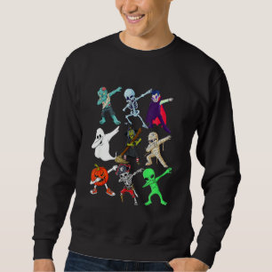Sudadera Dabbing Halloween Niños Esqueleto Zombie Espantoso