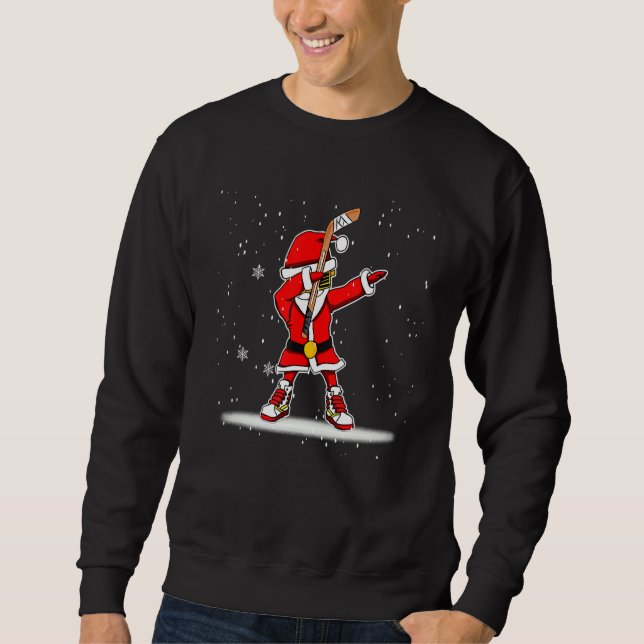 Sudadera Dabbing Hockey Christmas Santa Clause Snow Sport (Anverso)