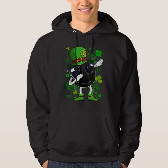 Sudadera Dabbing Hockey Puck Leprechaun St Patrick's Day Me (Anverso)