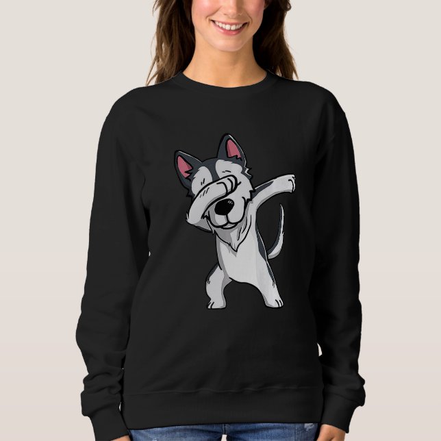 Sudadera Dabbing Husky Dog Dab Dance (Anverso)