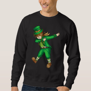 Sudadera Dabbing Leprechaun Chica St Patricks Day Funny Dab