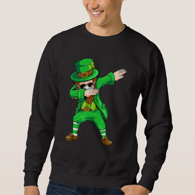 Sudadera Dabbing Leprechaun Face Mask St Patrick's Day Boys (Anverso)