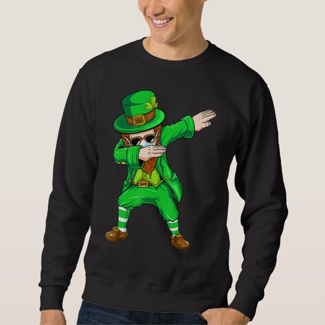 Sudadera Dabbing Leprechaun Face Mask St Patrick's Day Boys (Anverso)