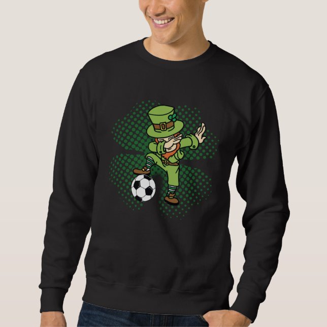 Sudadera Dabbing Leprechaun Soccer Great St Patricks Day (Anverso)