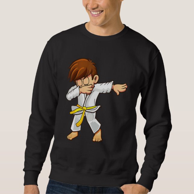 Sudadera Dabbing martial artists with yellow belt Karate an (Anverso)